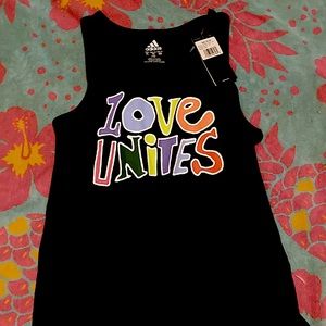 Adidas short sleeve love unites shirt